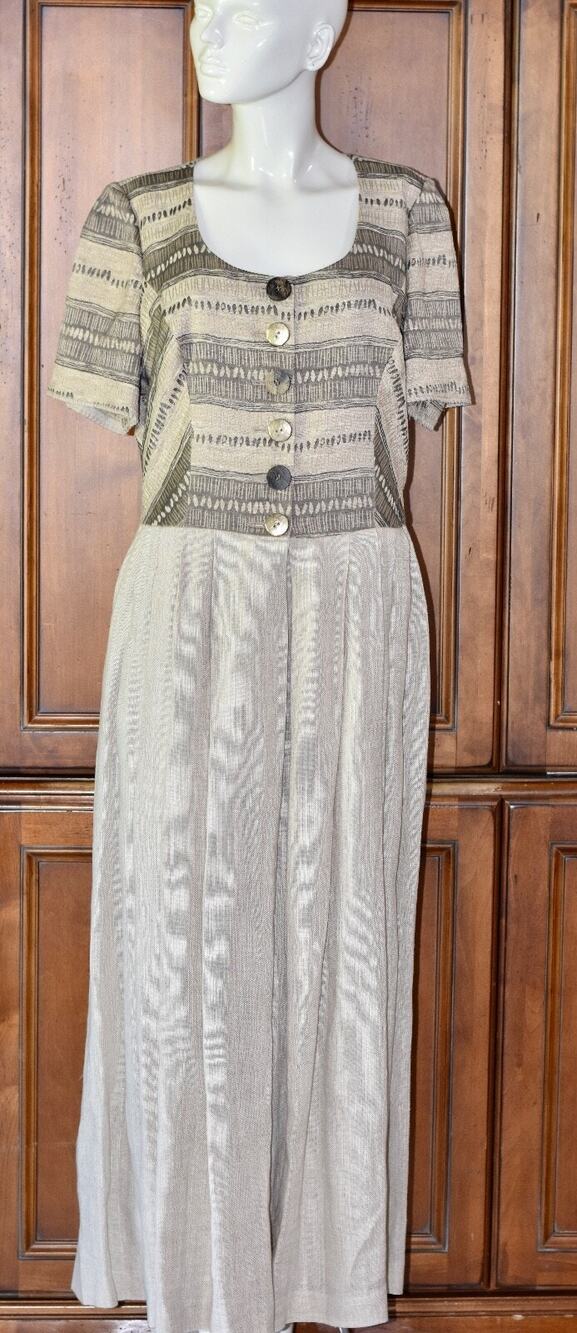 SPORTALM Austrian Beige Linen Midi Dress in Size 42/14